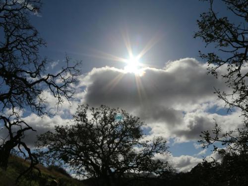 Imagen del sol asomando entre las nubes