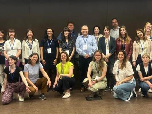 Foto de equipo en el lanzamiento oficial de CoVE RECEBA en Roma con los 17 socios. A la derecha, Eva Sevigne e Isabel Sada.
